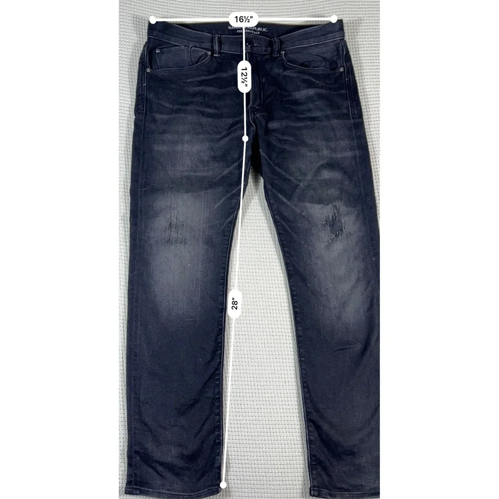 Banana Republic Mens The Traveler Utility Slim Jeans Dark Wash Black Size 32-30